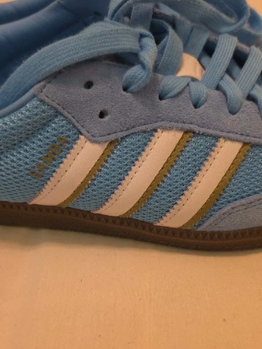 adidas Samba Sky Blue Suede & Mesh Low-Top Sneakers
